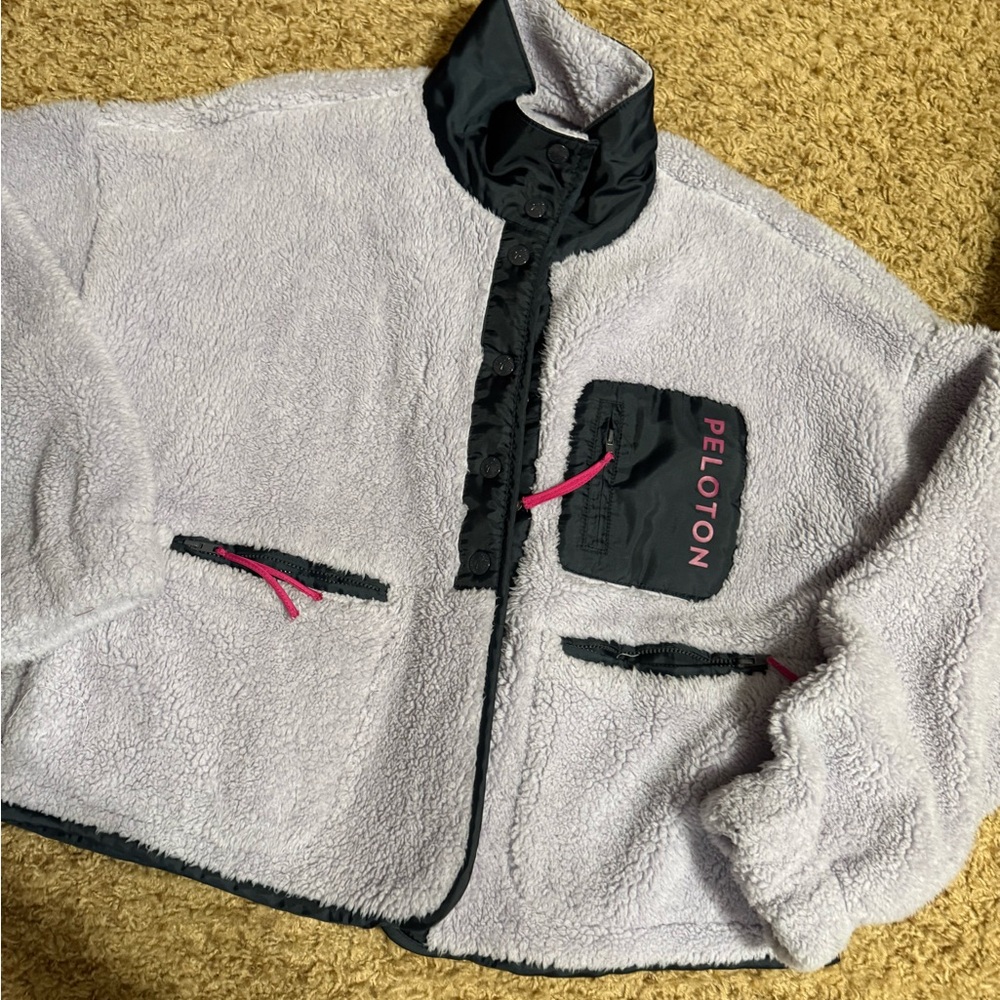 Peloton purple and Black Fleece Jacket